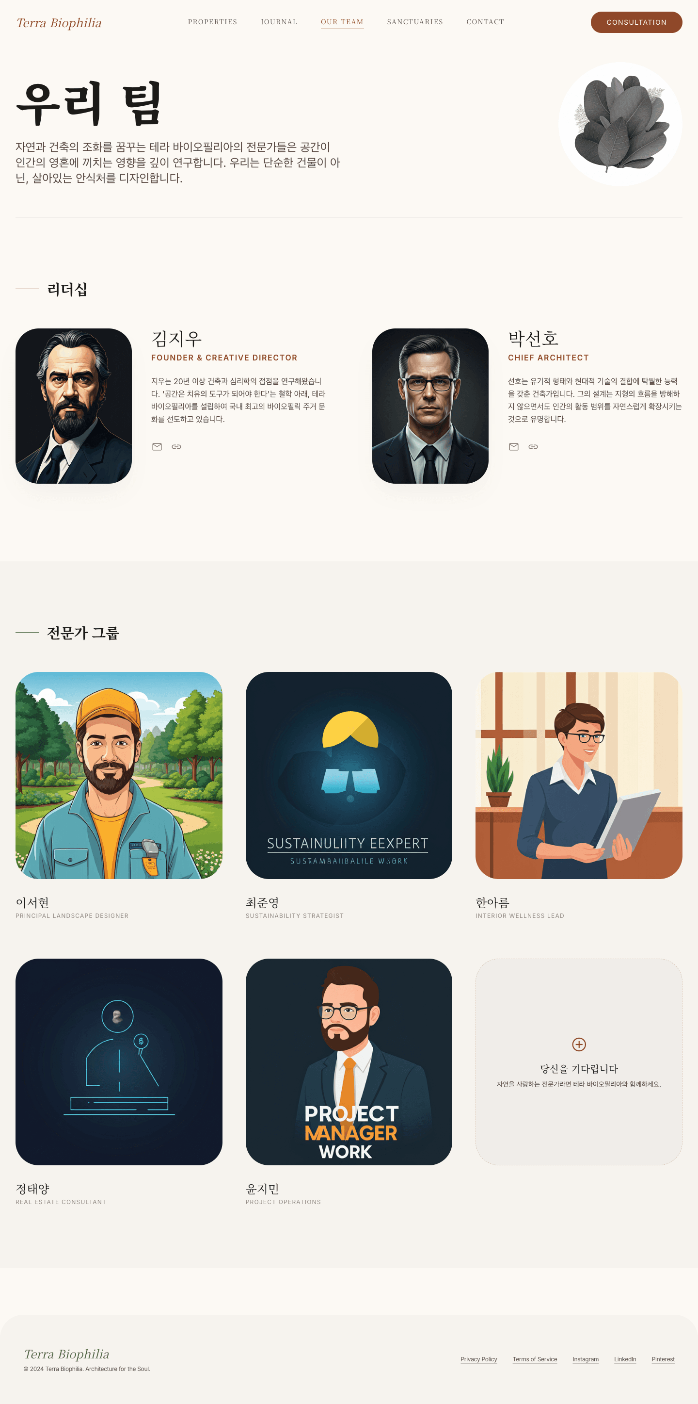 organic 템플릿 레퍼런스 - 팀